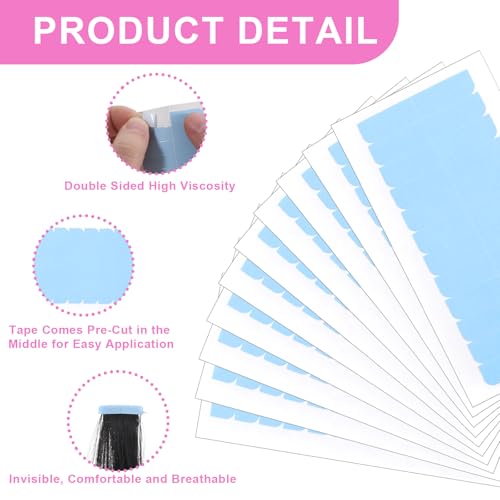 YQQYG 120 PCS Lace Tape, Double Sided Hair Tape, Wig Tapes Strips for Lace Wigs, Invisible Hair Wig Tape for Wigs Toupees Hair Pieces and Hair Extension