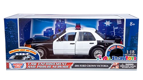 Motormax 1:18 Ford Crown Victoria Policía Blanco
