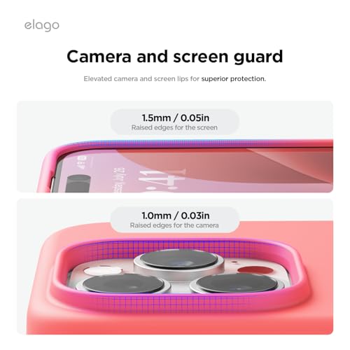 elago Magnetic Silicone Case Compatible with iPhone 16 Pro Case 6.3 Inch Compatible with All MagSafe Accessories - Built-in Magnets, Soft Grip Silicone, Shockproof [Pink] by elago - Image 8