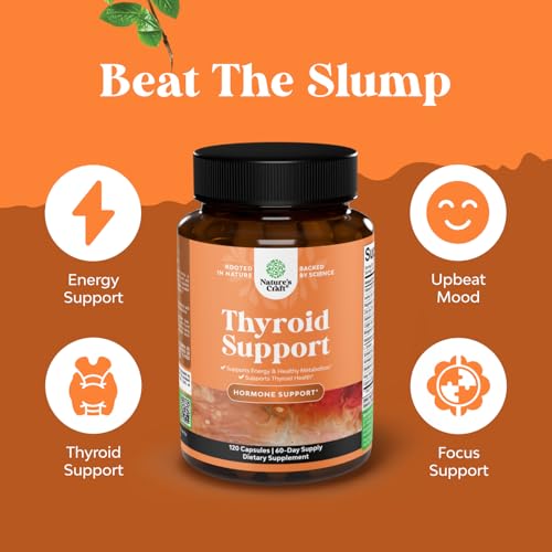 Image of Thyroid Support for Women and Men - Iodine Supplement with Selenium -120 Ct | Thyroid Supplement With L Tyrosine & Ashwagandha - Hormone Balance - Mood & Energy Support - GMP, Non GMO - 60 Servings