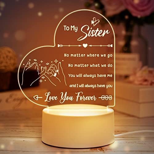 Mum Birthday Gifts - Engraved Night Light Birthday Gifts for Mum, Mum Gifts from Daughter/Son with Thankful Sayings, Ideal Gifts for Mum on her Birthday, Presents for Mum