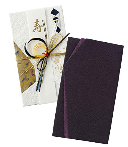 最安値 珠音 慶弔 両用 ふくさ 袱紗 紫 黒 日本製 金封 ちりめん 男性 女性 結婚式 香典 紫 青祝儀袋 の価格比較