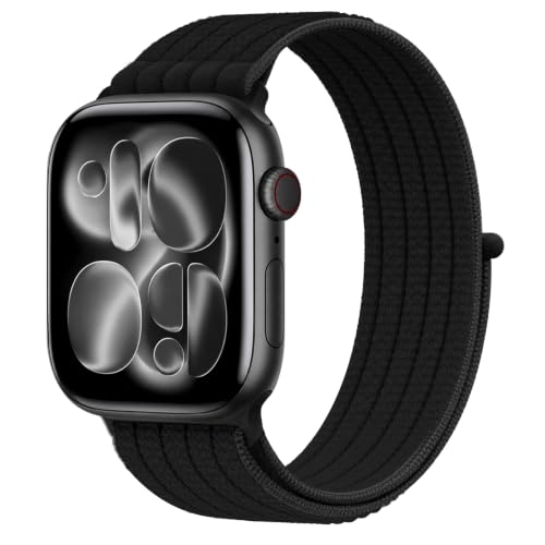 Nylon Band für Apple Watch Armband 44mm 40mm 38mm 41mm 42mm 45mm 46mm 49mm | Weich Sport Loop Armbänder für iWatch Damen Herren, Stoff Apfelband für Apple Watch Series 12 11 10 9 8 7 6 5 Ultra SE 4 3 2