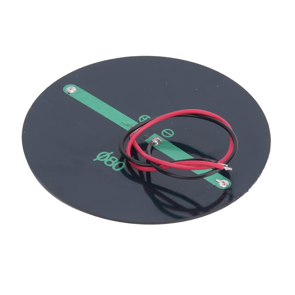 Pannello solare in silicio policristallino rotondo da 6 V e 80 mm, 4 pezzi, cella solare portatile ed efficiente con stabilizzazione della tensione, piccolo pannello solare leggero