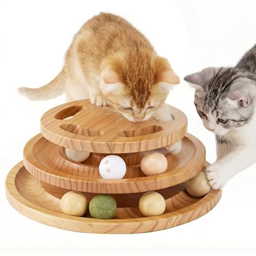 ZOMISIA Cat Ball Track Toy with Puzzle Top, Extra Large