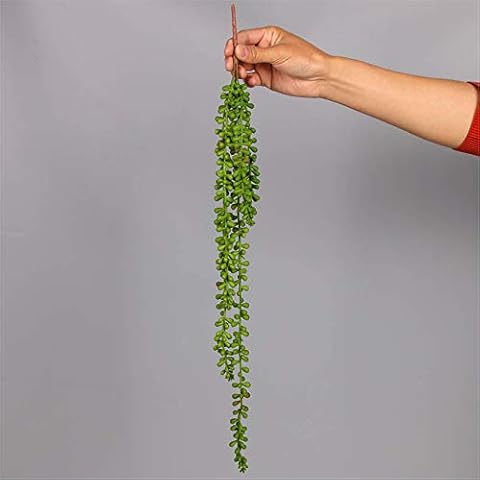 EUYIMOMO Faux Flowers,Lover's Tears Buddha Beads Feel Soft Plant Artificial Flowers, Home Decoration Accessories Wall Mount Succulents Artificial Flowers-Two Green Cover