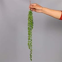 Faux Flowers,Lovers Tears Buddha Beads Feel Soft Plant Artificial Flowers, Home Decoration Accessories Wall Mount Succulents Artificial Flowers-Two Green