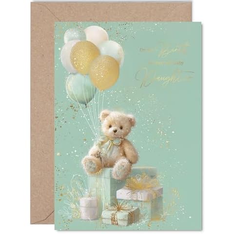 Gold New Baby Unisex Card for Daughter Cover