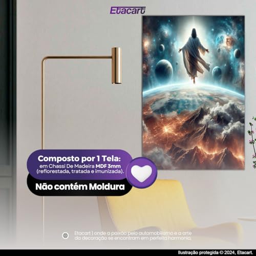 Quadro Decorativo 1pç 80x60 Jesus Cristo Planetas Quart Sala