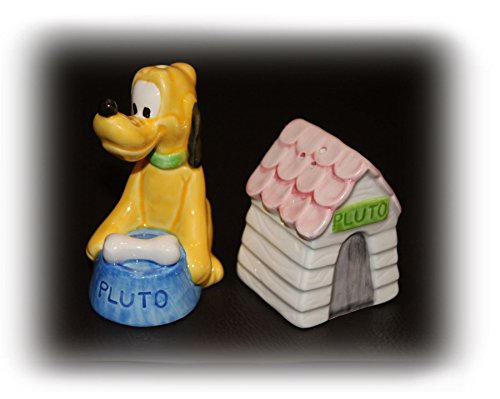 Vintage Collectible Disney Ceramic Pluto Salt and Pepper Shakers Set
