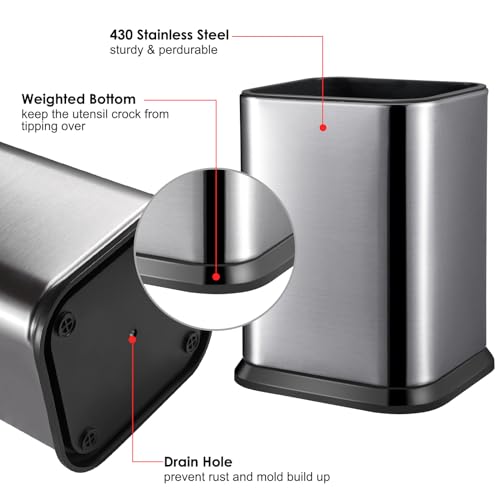 image for RedCall Stainless Steel Kitchen Utensil Holder for Countertop, Spoon S