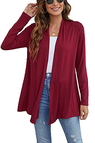 Image of Ladlop Women's Lightweight Open Front Cardigans Long Sleeve Casual Soft Drape Fall Cardigan