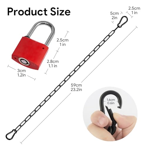 Edelstahlkette,Stahlkette,Gliederkette,Stahlkette Schwarz,Eisenkette,Metallkette mit Karabiner,Edelstahl Ketten 51cm Lang,Sicherheitskette mit Schloss,Stahlgliederkette für Pferdestall,Zäune,Käfige