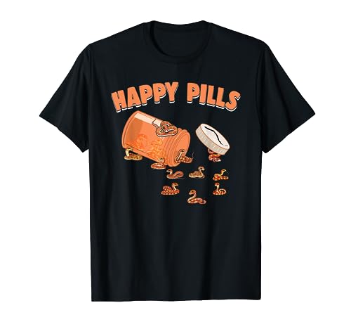 Happy Pills Snakes Funny Corn Snake Reptile Lovers Novelty T-Shirt