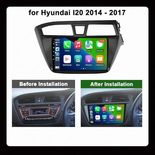 Estéreo de automóvil Hyundai I20 2014-2017, reproductor con Android Auto y CarPlay 6