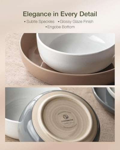 Image of Famiware Milkyway Dinnerware Sets, 24 Piece Dish Set, Plates and Bowls Sets for 8, Multi-color