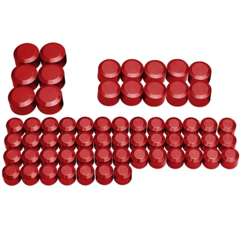 Motorcycle Bolt Covers Engine Toppers Head Bolt Caps Kit for Harley Touring 2017-2025 Road King Street Glide Electra Glide 2018-2025 Softail Fatbob Lowrider S (Red)