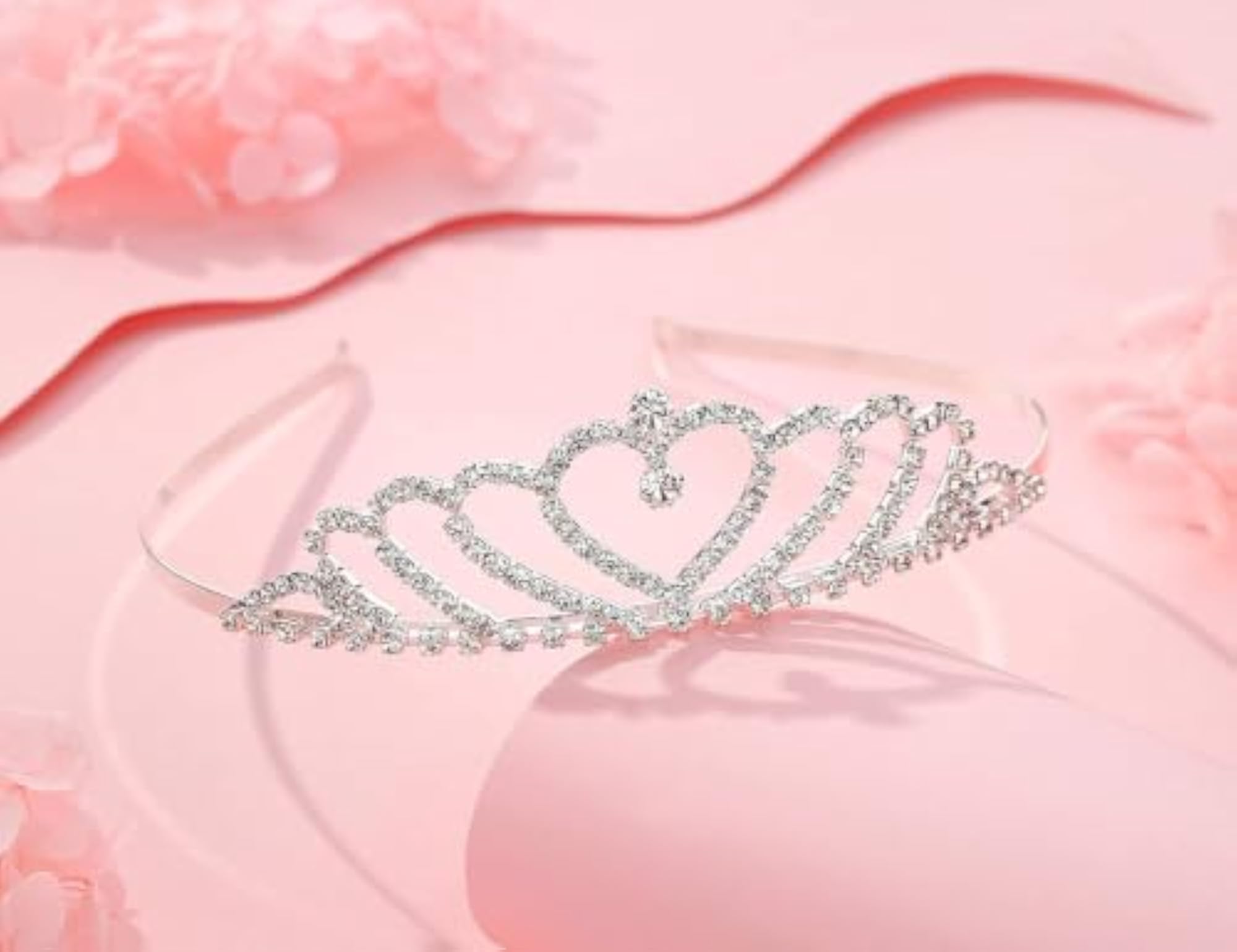Silver Tiara Crown & Satin Sash for Birthdays