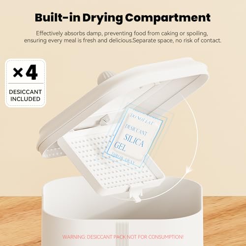 JUNSPOW Automatic Cat Feeder Dog Food Bowl Dispenser Set with Stainless Steel Bowl, Adjustable Food Dispensing & Keep Food Dry, Auto Pet Feeder for Cats and Dogs by JUNSPOW - Image 3