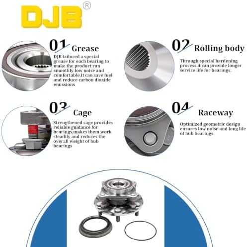 DJB 950001 프론트 휠 허브 베어링 어셈블리 4WD 토요타 타코마 2005-2021용 — 사진 6