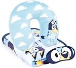 Jay Franco Bluey Ensemble de voyages pour enfants - 3 Ensemble de pièces inclus 40 x 50 Couverture de lancer, masque à yeux et oreiller encolure - Super doux & Accessoires de voyage Cozy