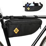 自転車フレームバッグ 防水 大容量 自転車収納 サイクル 仕切り収納 三角 簡単装着 防圧 耐摩耗 小物収納 34.5*13*5.5CM