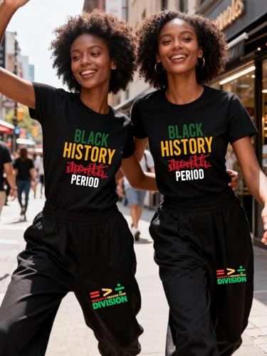 Image of Black History Pajamas, Graphic Matching Sets for Women, Magic Afro American Natural Hair Vintage Melanin T-Shirts and Pants