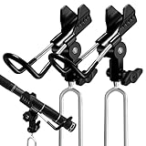 E-jades Fishing Rod Holders for Bank Fishing, Upgraded Fishing Pole Holders for Ground 360° Adjustable, 2/4pcs Extra Long Drill Rod Stand for Catfish, Beach, Mud, Gifts for Men Birthday Christmas
