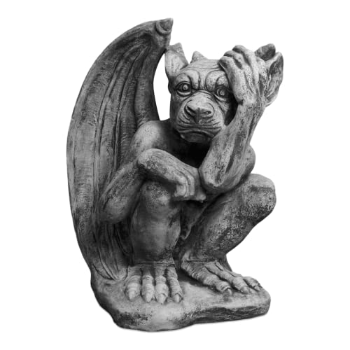 gartendekoparadies.de Duża masywna figurka kamienna Gargoyle – przemyślana figurka z odlewu kamiennego odporna na mróz