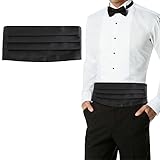 Vmoomax Cummerbund Ceinture de smoking réglable classique plissée pour homme Noir Pour tou...