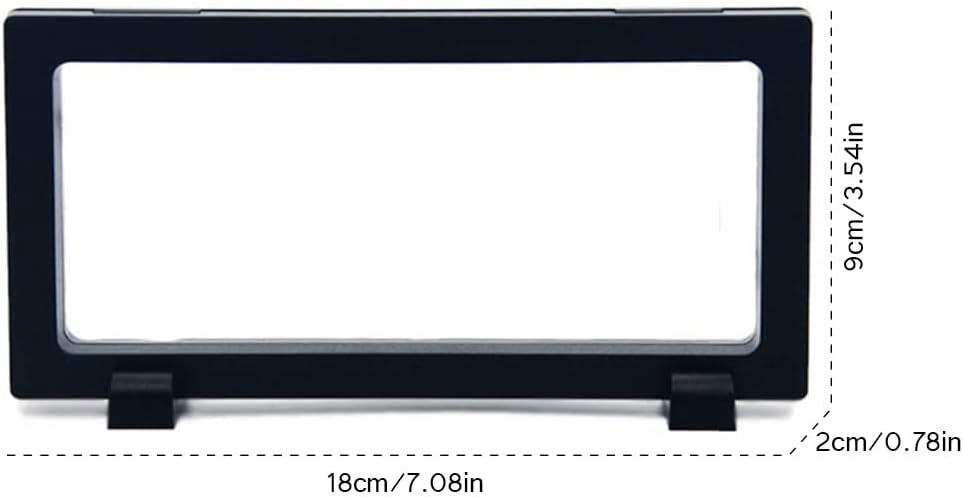 Floating Frame Display Holder, Desktop Display Stand for Displaying Perls Medals Specimens Challenge Dollar Bill (Black)