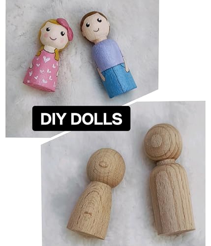 Image of DIY Wooden Doll House with Furniture for Kids | Assemble, Paint and Play with Your Wooden Doll House! DIY peg Doll Pair | Raksha bandhan Gift for Sister | Rakhi Gift