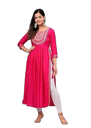 Women's & Girls Printed Casual Kurti for Woman Pink
