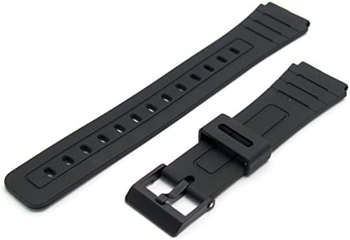 Replacement Watch Strap 18mm Black Resin to fit Casio F91, F105, F94