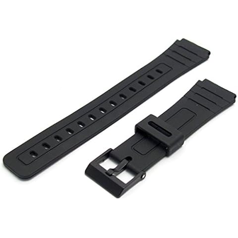 Replacement Watch Strap 18mm Black Resin to fit Casio F91, F105, F94 Cover