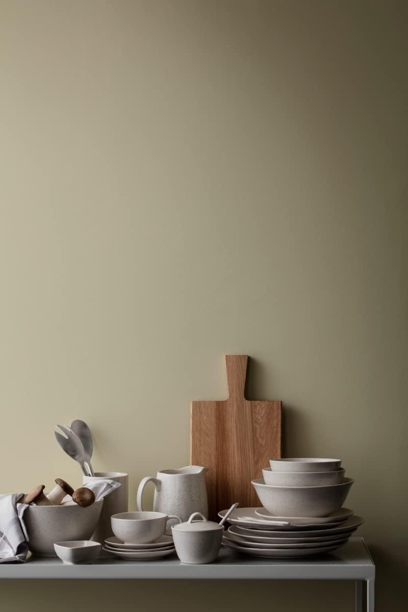 broste Copenhagen Nordic Vanilla 14533419 Stoneware Plate Dishwasher Safe Microwave Safe Height 2.2 cm Diameter 20 cm White