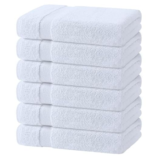 Wealuxe White Bath Towels 24x50 Inch, Cotton Towel Set for Bathroom, Hotel, Gym, Spa, Soft Extra Absorbent Quick Dry 6 Pack