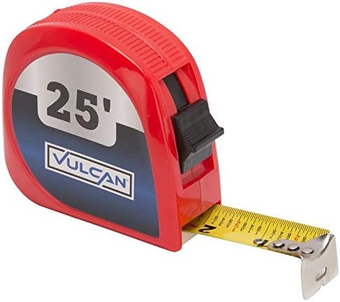 Edward Tools Power Lock Retractable 25 Foot Tape Measure with Fractions - Hi-Viz Tape for Easy Read - Power Lock Button to lock in measurement - Quick Retract Release - Steel Belt Clip