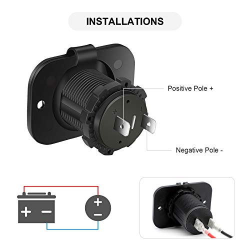Cigarette Lighter Socket - Car Marine Motorcycle Atv Rv Lighter Socket Power Outlet Socket Receptacle 12V Waterproof Plug By Zhsms(2 Pack) #TOP3