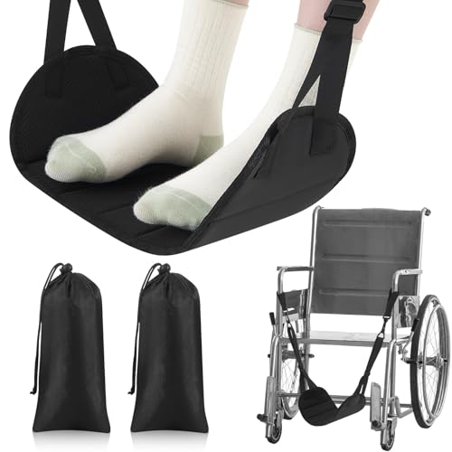 Yoojahow 2 Pcs Wheelchair Leg Rest Footrest Hammock Adjustable Footrest Hanging Foot Sling Wheelchair...