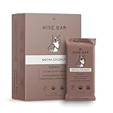 Wise Bar Adaptogen Mushroom Nutrition Bars | Mocha Coconut Flavor | 12 Count | 3,000mg Functional Mushrooms and Adaptogens Per Bar | Organic Nutrition Bars, Vegan Nutrition Bars, Gluten Free Nutrition Bars | Date Based | Cordyceps, Ashwagandha, MCT, Lion's Mane | Energy
