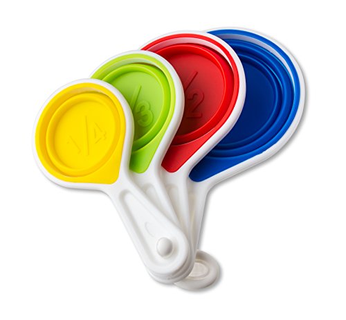 4-Pieces,Pop Out Silicone Measuring Cups Set- 60Ml/80Ml/125Ml/250M (Multicolored Set)… #TOP20