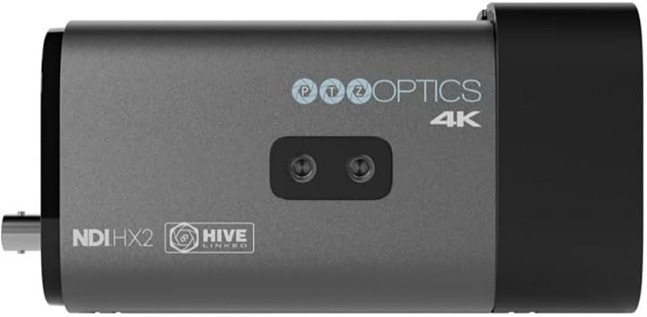 PTZOptics Studio 4K Camera with 12x Zoom, NDI HX2 Connectivity, Compact Construction, and 16x Digital Zoom (Gray)
