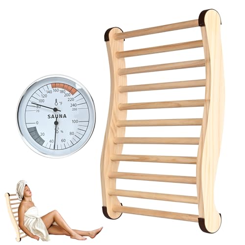 Sauna Backrest and Thermometer