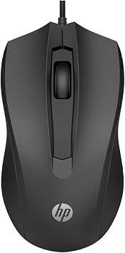 Mouse HP USB 100 Óptico 1600 DPI Ambidestro Preto