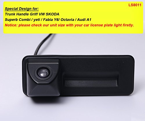Trunk handle Waterproof 170 ° reversible vehicle-specific camera integrated into case handle rear view reversing camera for VW Skoda Roomster Superb Cambi Yeti Fabia Octavia II 1Z 2 A1 - Image 2