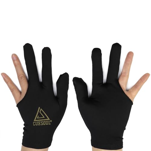 Cuesoul Billard-Handschuh Set mit 10 Stück 3-Finger-Handschuhe für Billard