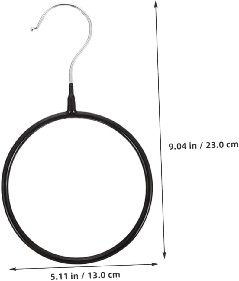 BESPORTBLE 10pcs Black Plastic-Coated Iron Scarf Hanger Rings Tie Rack Holder Closet Organizer for Scarves Belts Towels Household Storage and Hanging