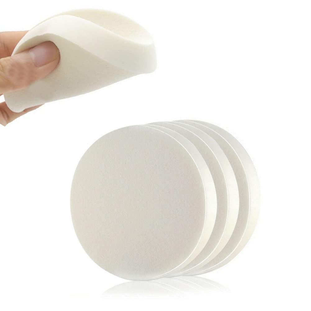 6 esponjas de maquillaje para base de ojos, base redonda para base de maquillaje en seco y húmedo, de doble uso, para base líquida o polvos (blanco)