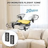SIMREX X300C Mini Drone with Camera 720P HD, RC Quadcopter Foldable, Altitude Hold, 3D Flip, Headless Mode, Gravity Control and 2 Batteries, Yellow - Image 7